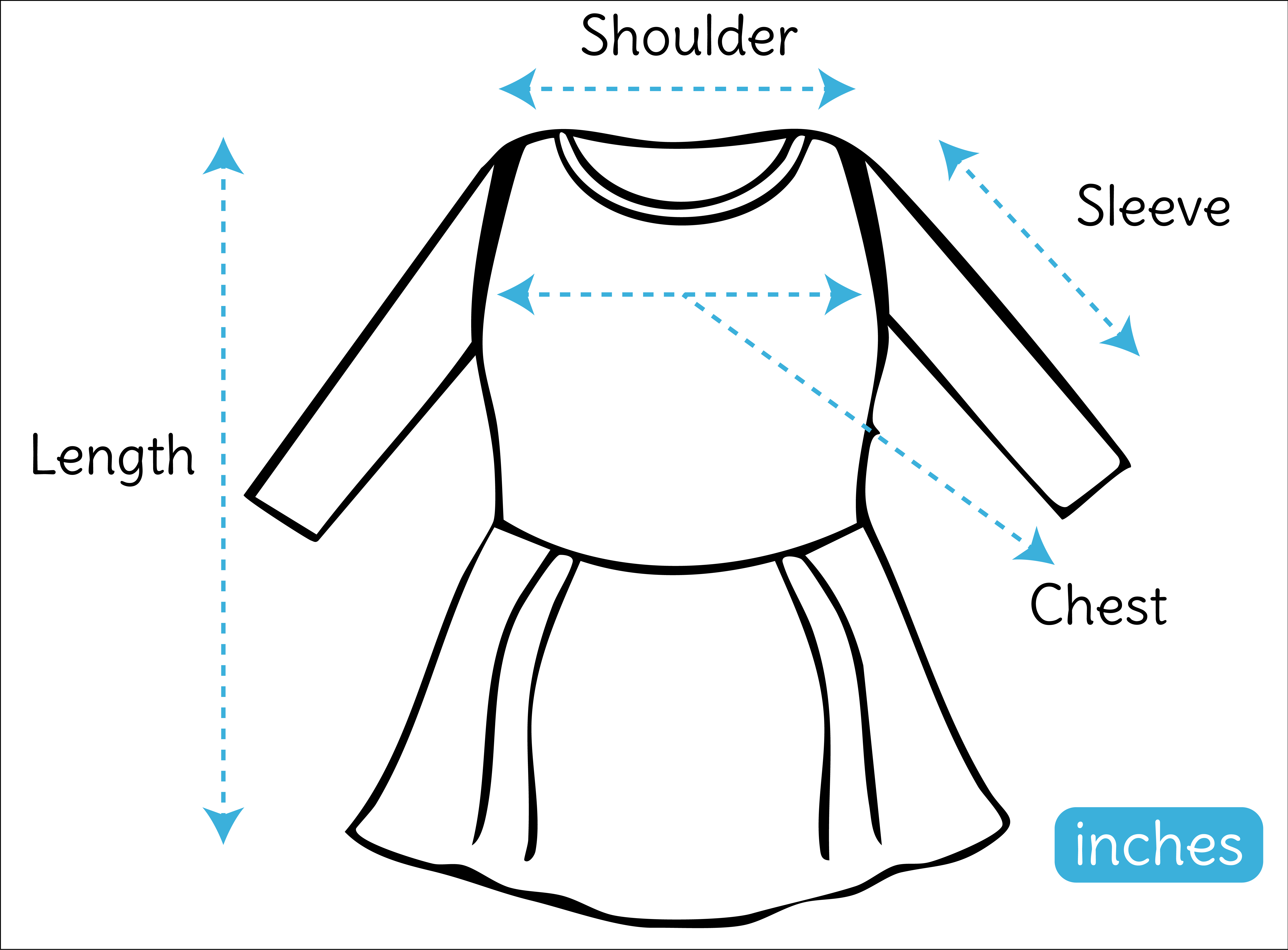 Full Sleeve Dresses Size Guide