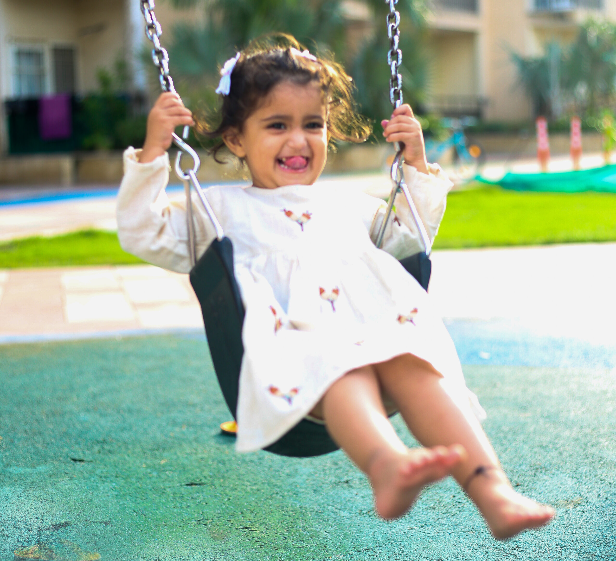 Girls Ivory Bloom Frock